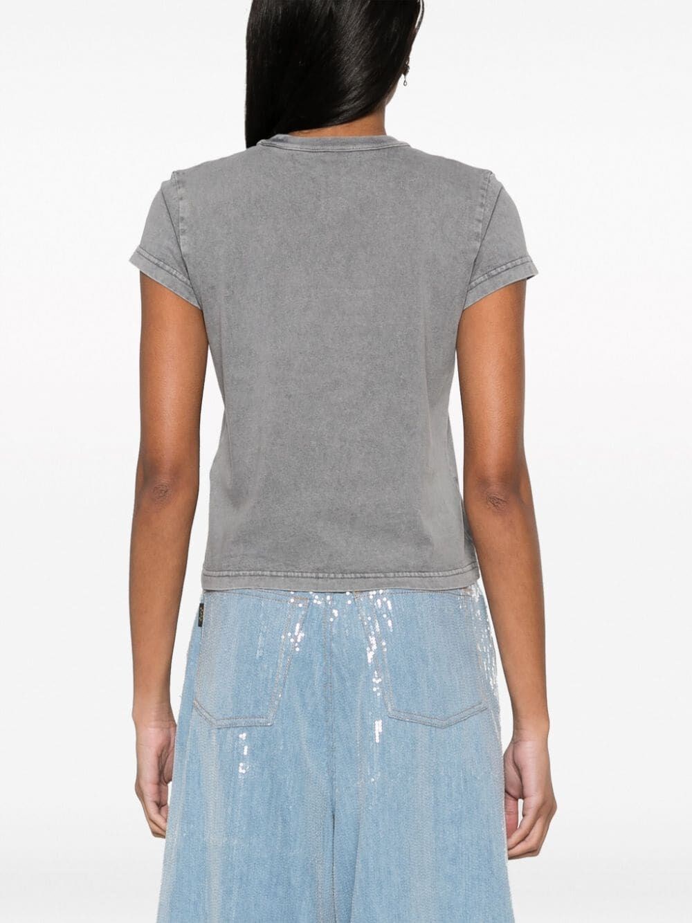 LOGO-EMBOSSED CROPPED T-SHIRT