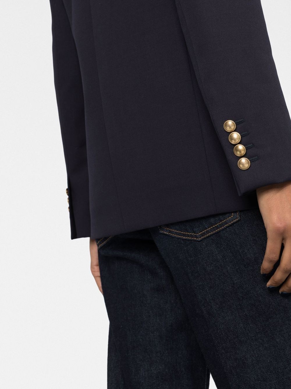 SINGLE-BREASTED JACKET IN GRAIN DE POUDRE