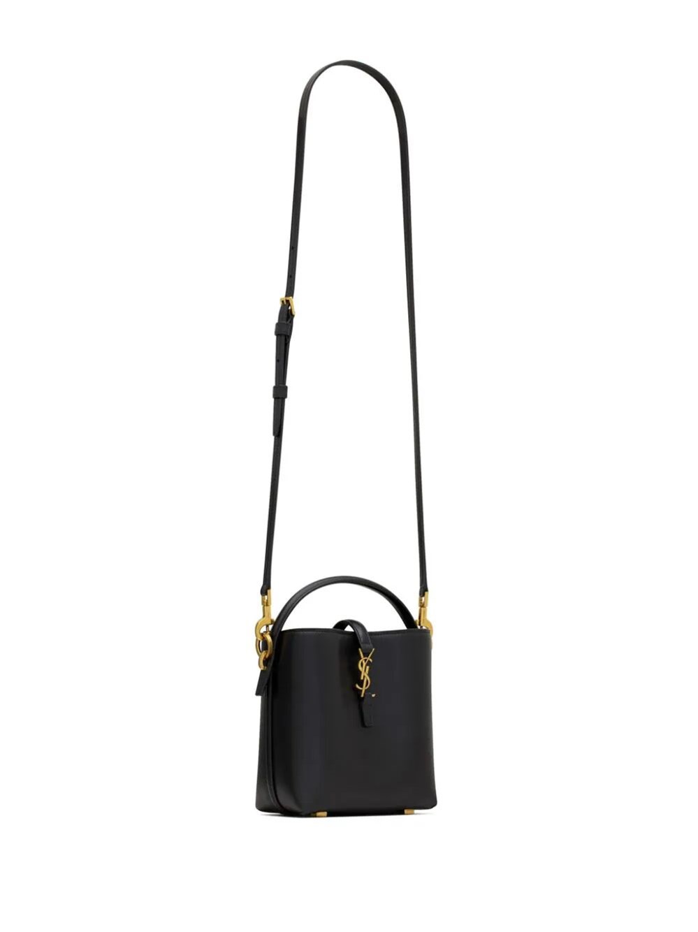 LE 37 MINI SHINY LEATHER BUCKET BAG