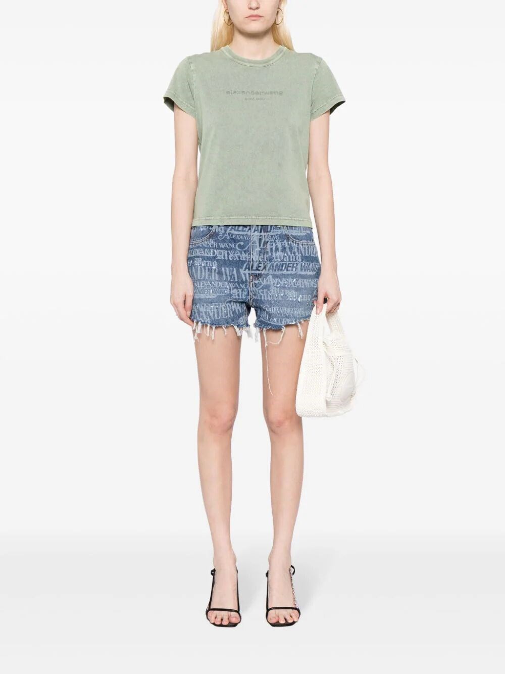 LOGO-EMBOSSED CROPPED T-SHIRT