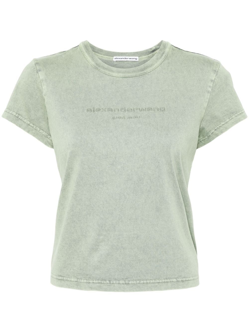 LOGO-EMBOSSED CROPPED T-SHIRT