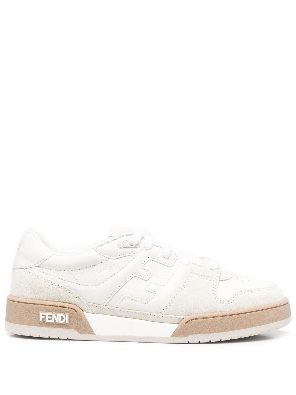 Shop Fendi Match Suede Low Top Sneakers In White