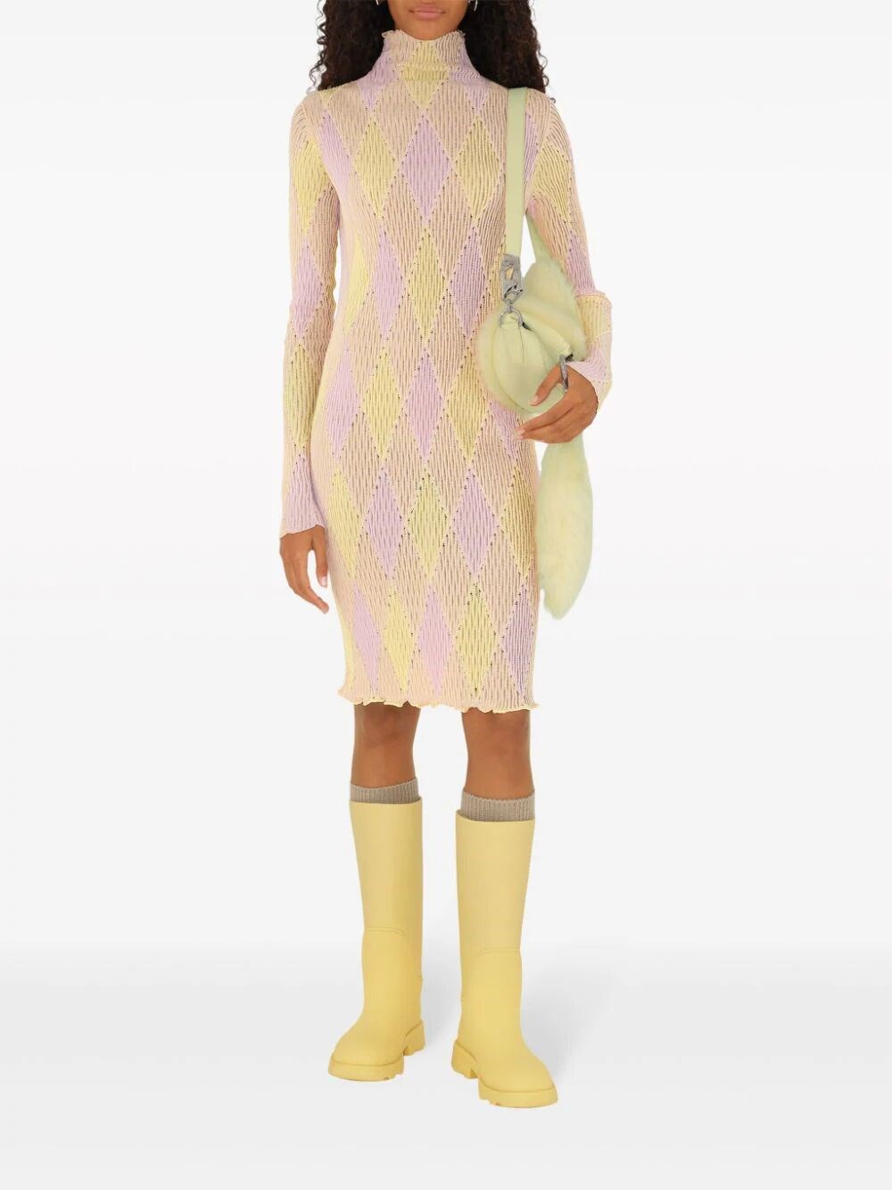 ARGYLE COTTON SILK DRESS