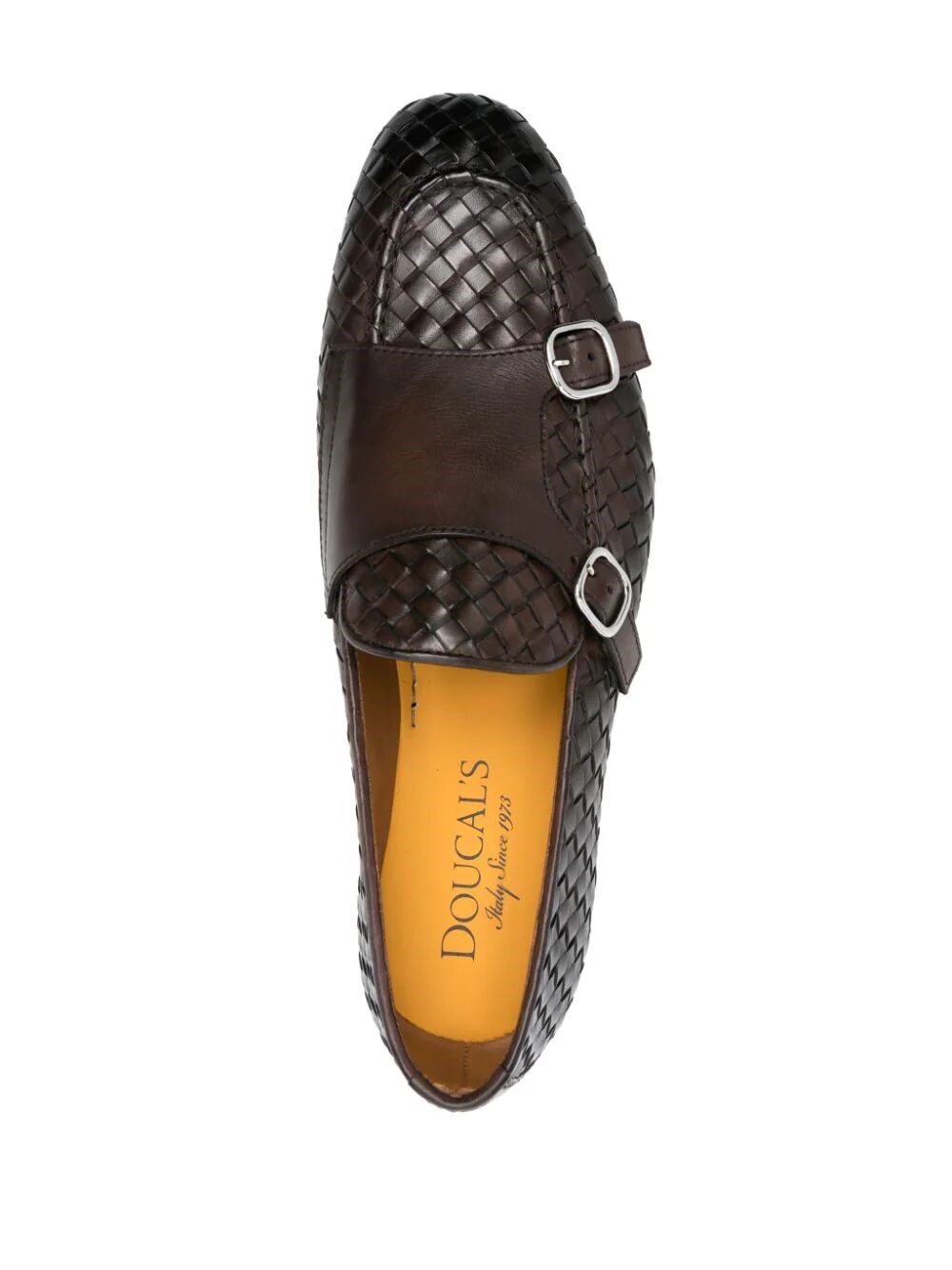 INTERWOVEN LEATHER MONK SHOES