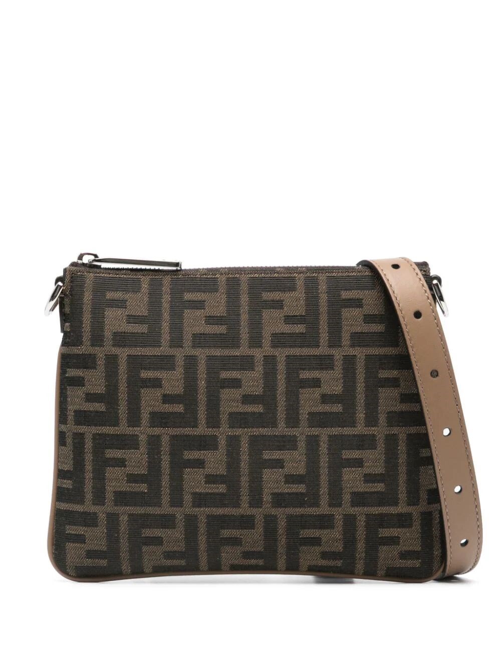 Shop Fendi After Bag Mini Ff Pouch In Brown