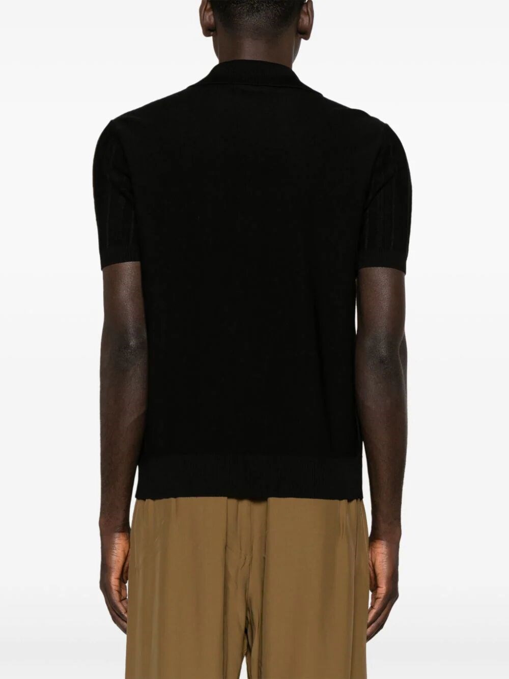 V-NECK KNITTED POLO SHIRT
