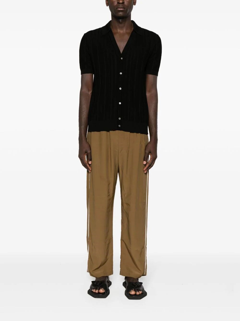 V-NECK KNITTED POLO SHIRT