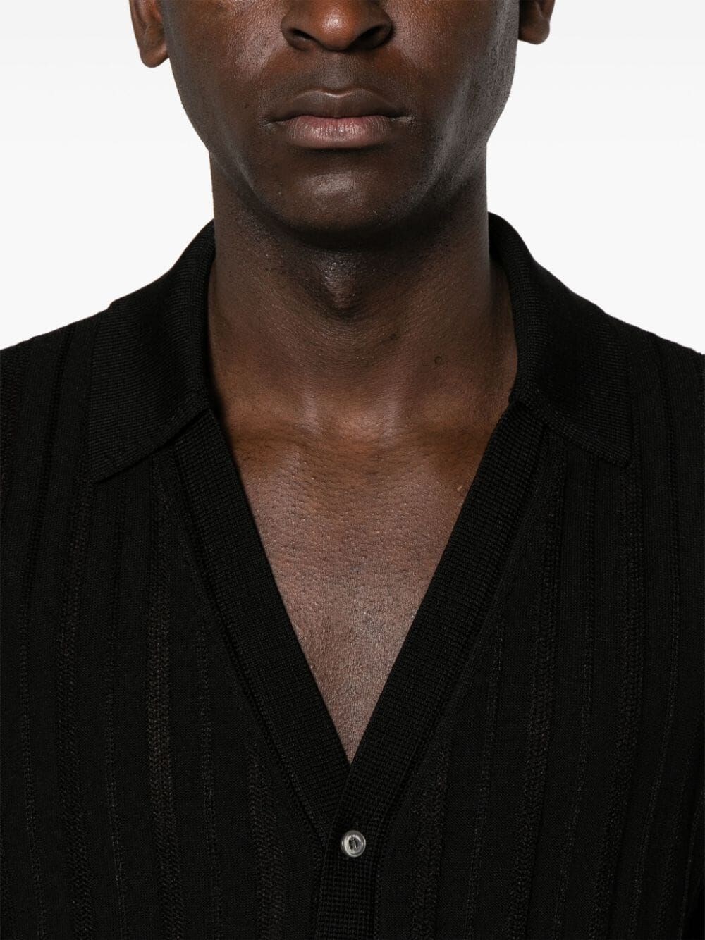 V-NECK KNITTED POLO SHIRT