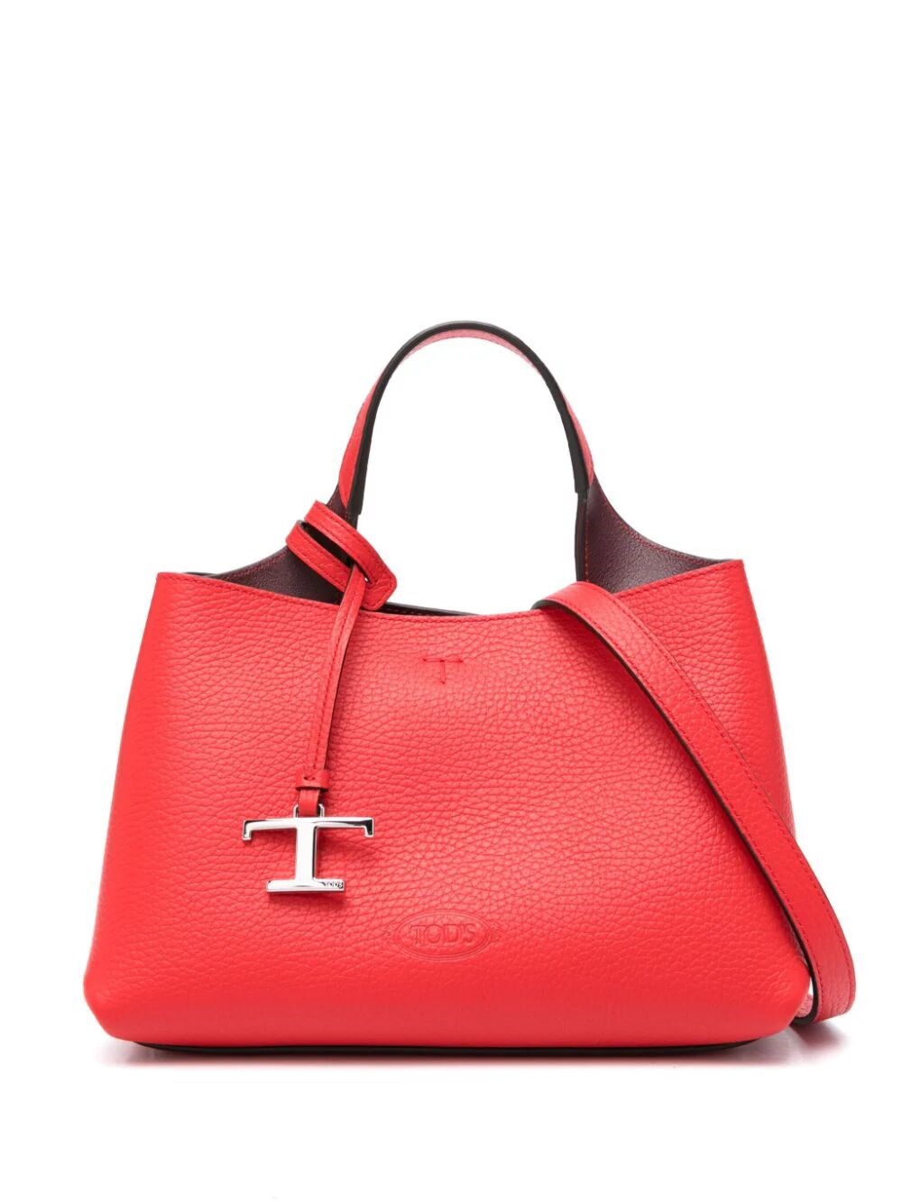 Shop Tod's Leather Micro Handbag In Red