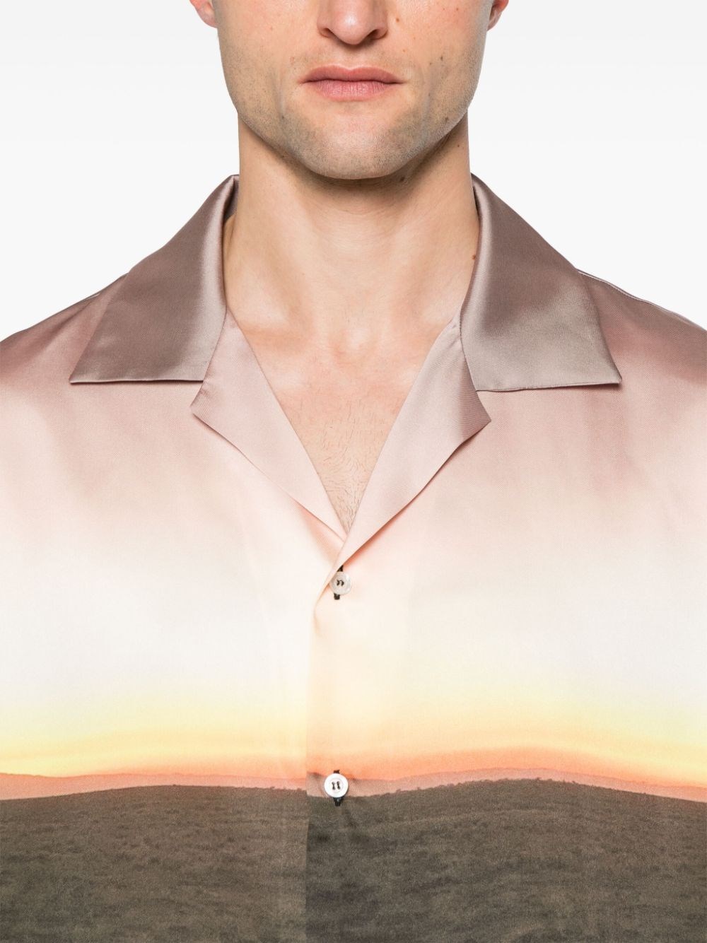 GRAPHIC-PRINT SATIN SHIRT