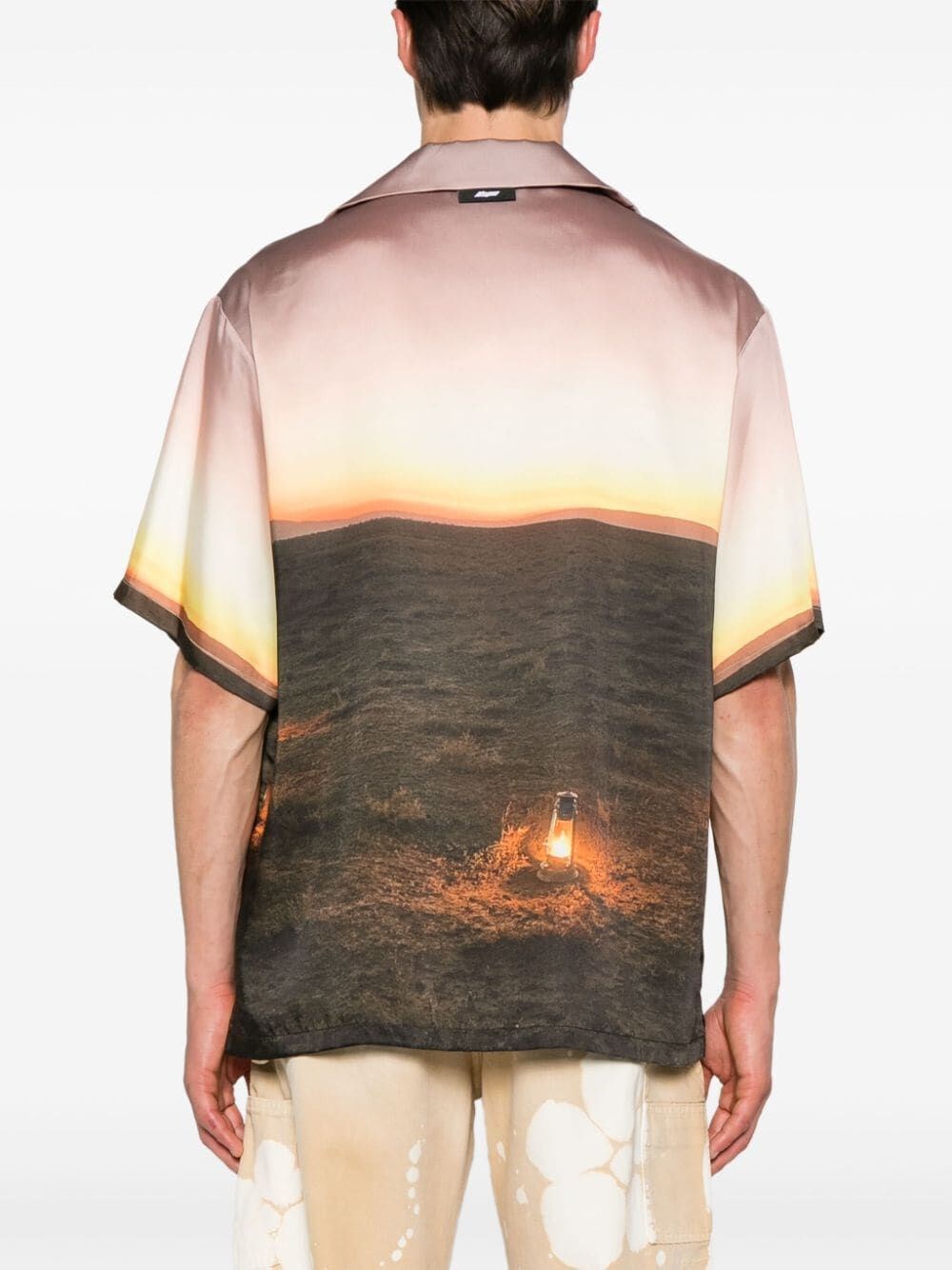 GRAPHIC-PRINT SATIN SHIRT