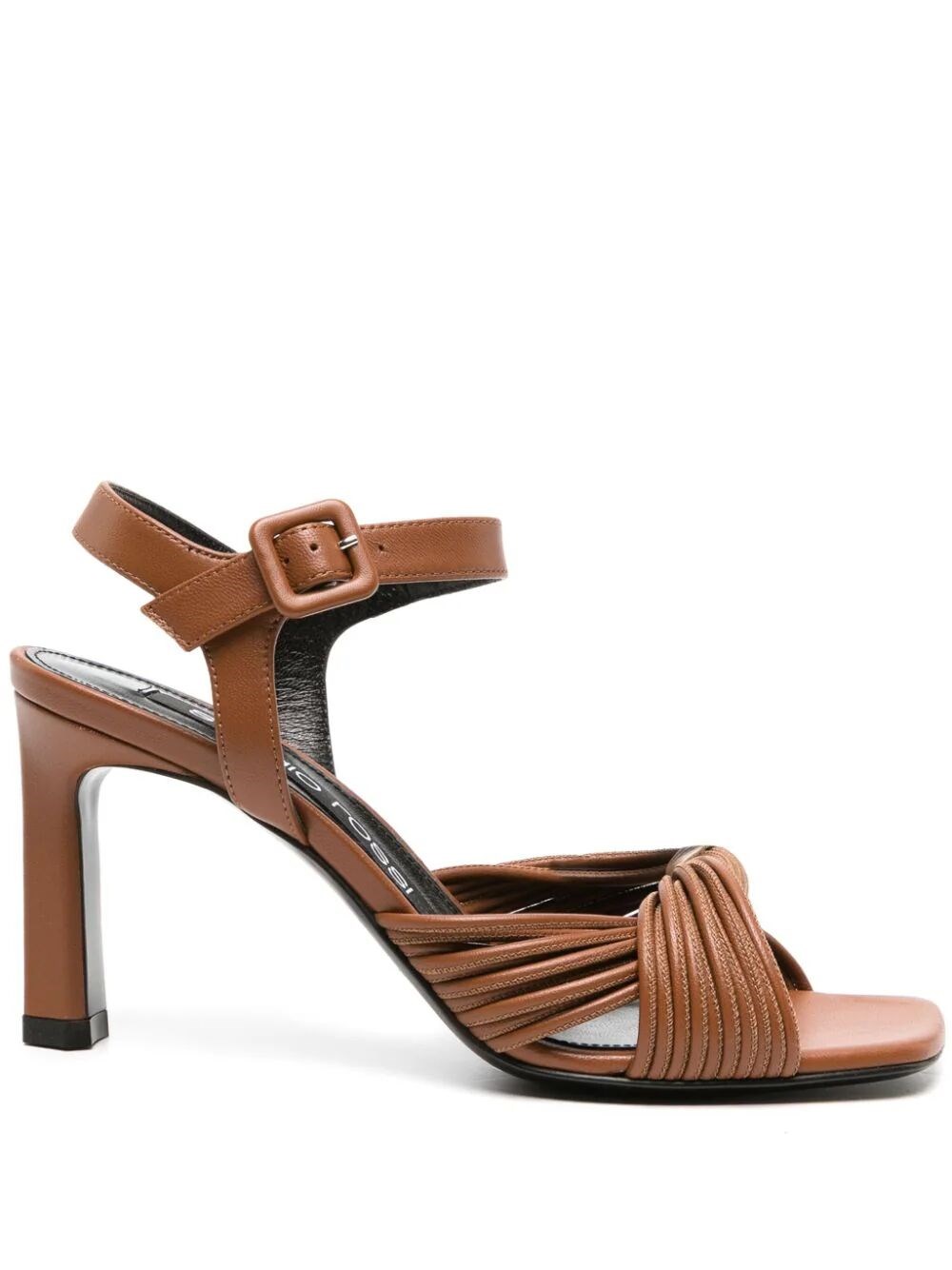 Shop Sergio Rossi Akida Twisted Sandals In Brown