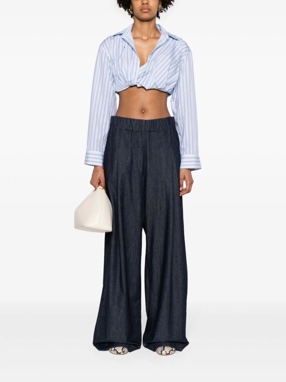 WIDE LEG PLEATED PANTS
