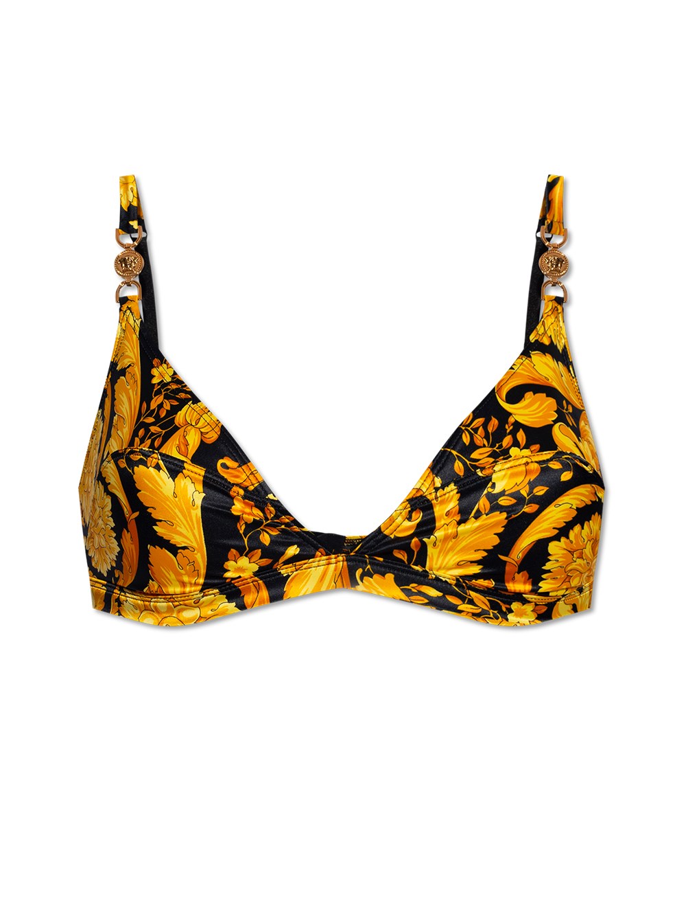 Versace Barocco-print Medusa-motif Bra In Multicolour