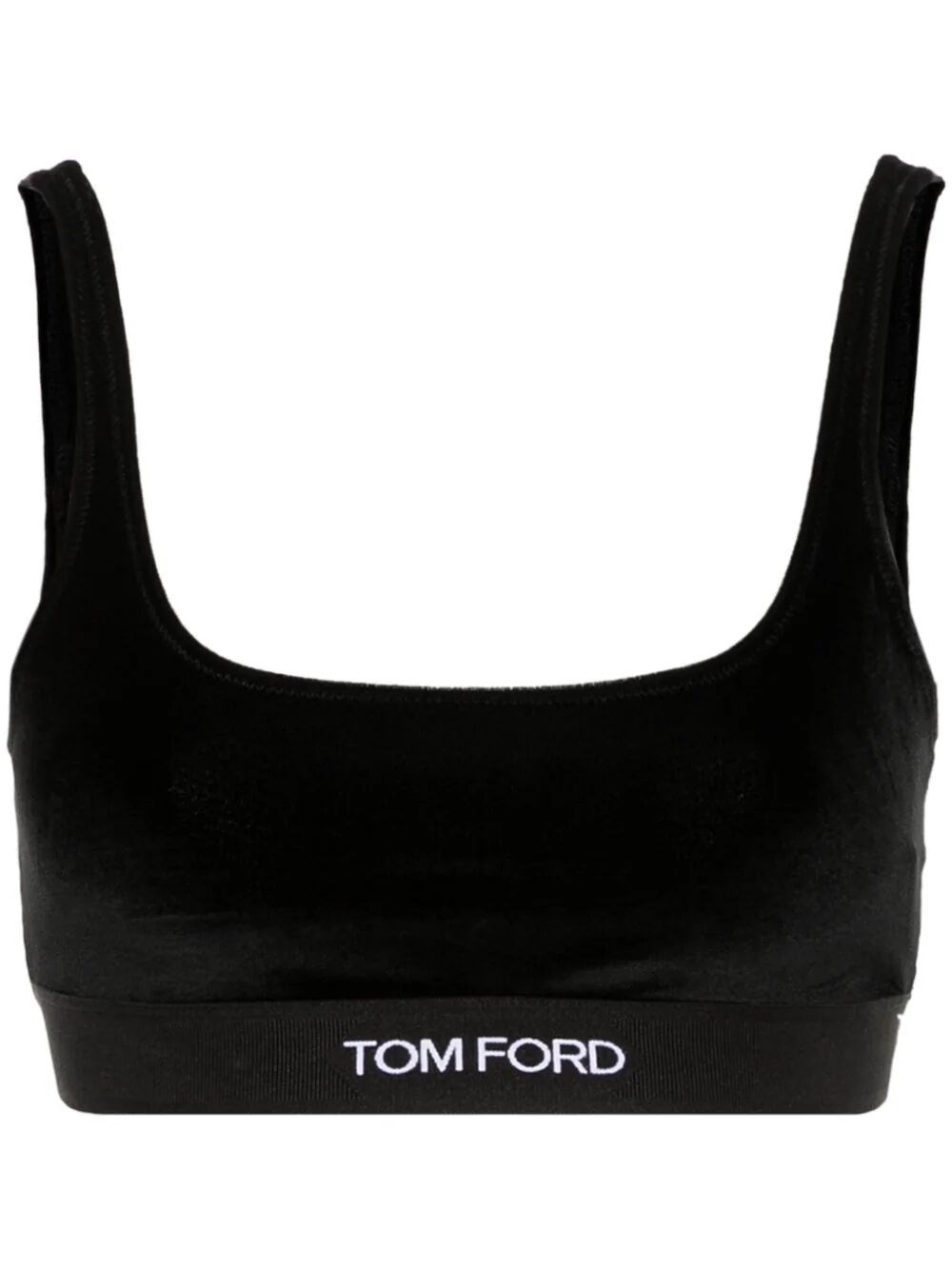 Shop Tom Ford Velvet Bralette Top In Black
