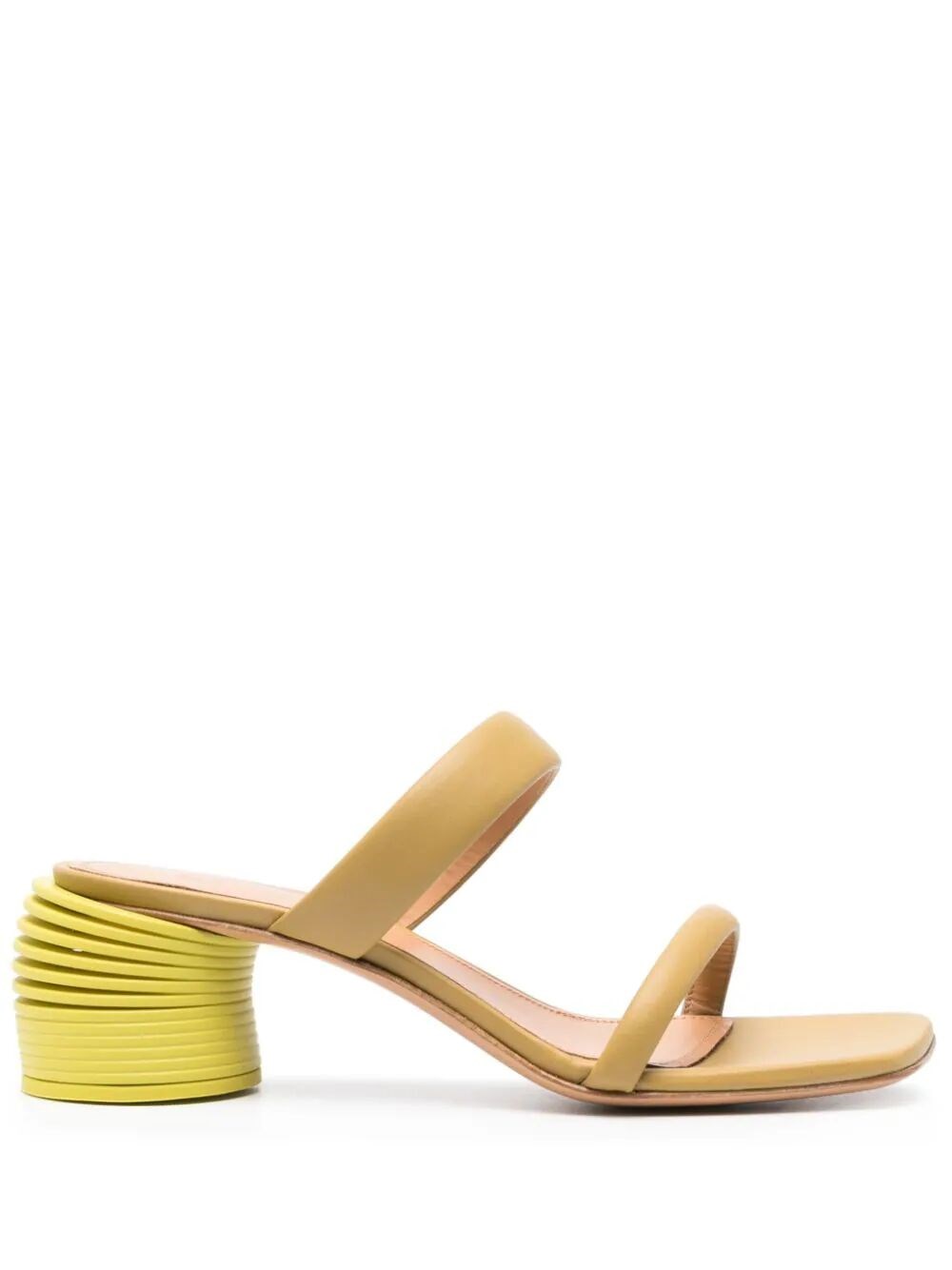 Shop Off-white Spring Leather Mules In Green