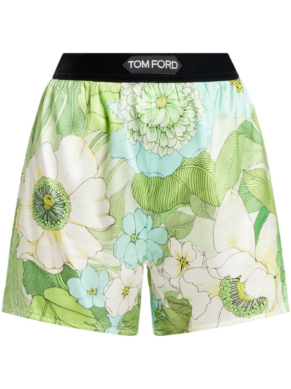 FLORAL PRINT SILK SHORTS