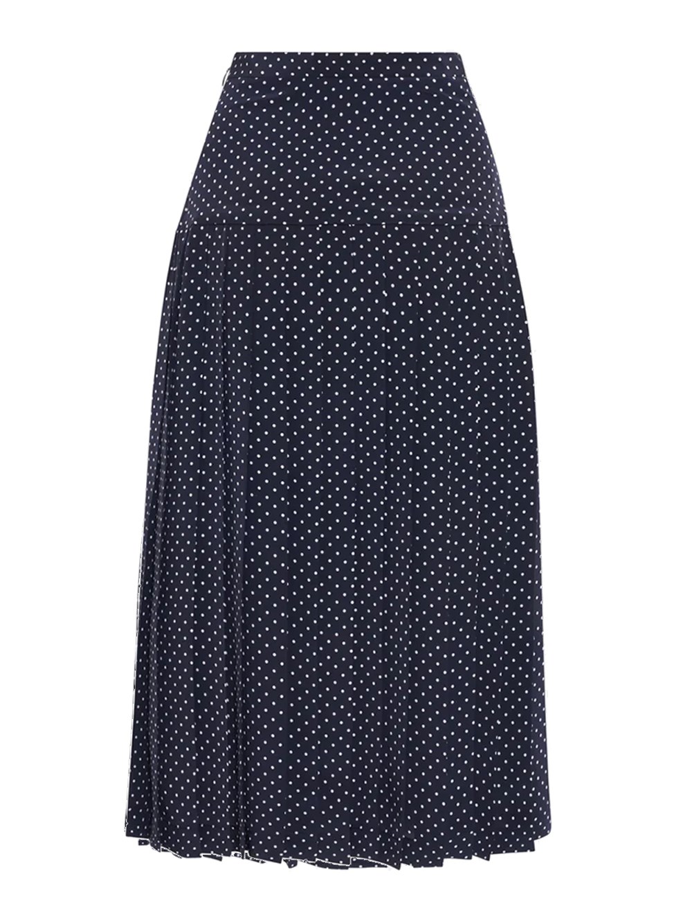 POLKA DOT SILK PLEATED SKIRT