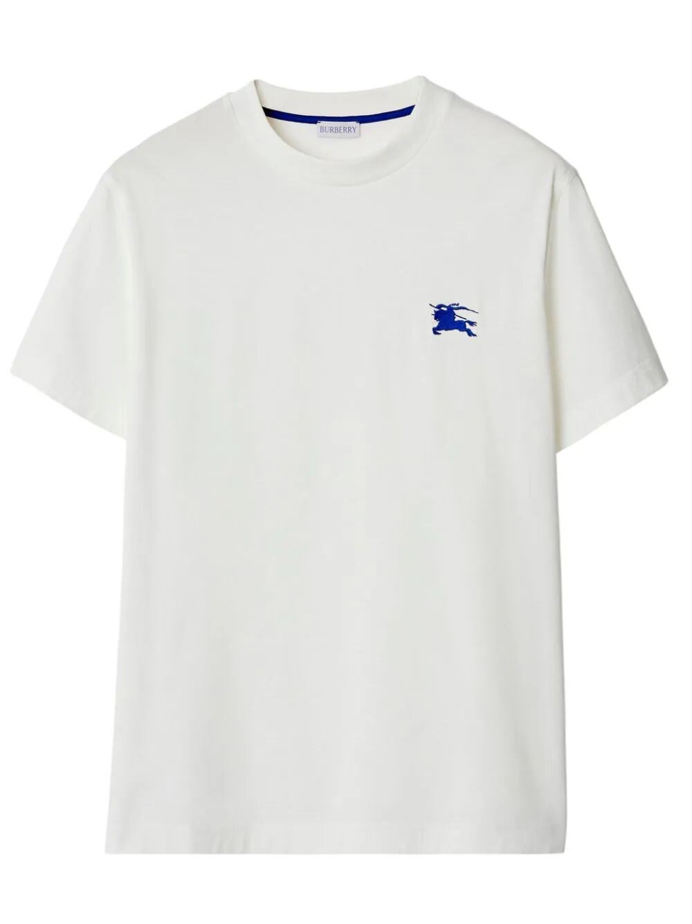 Shop Burberry Ekd Embroidery Cotton T-shirt In White