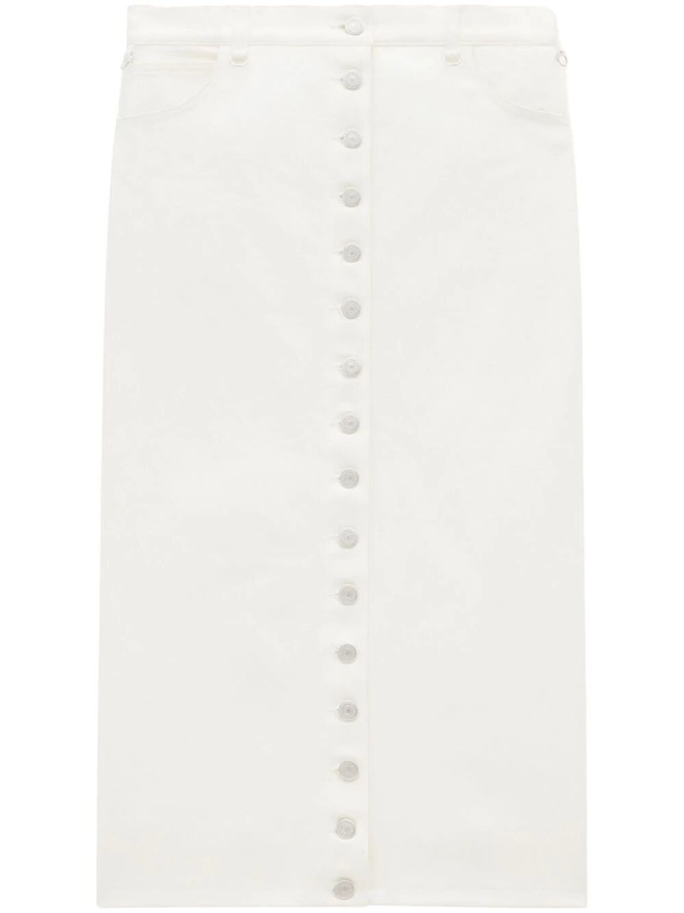 Shop Courrèges Multiflex Denim Skirt In White