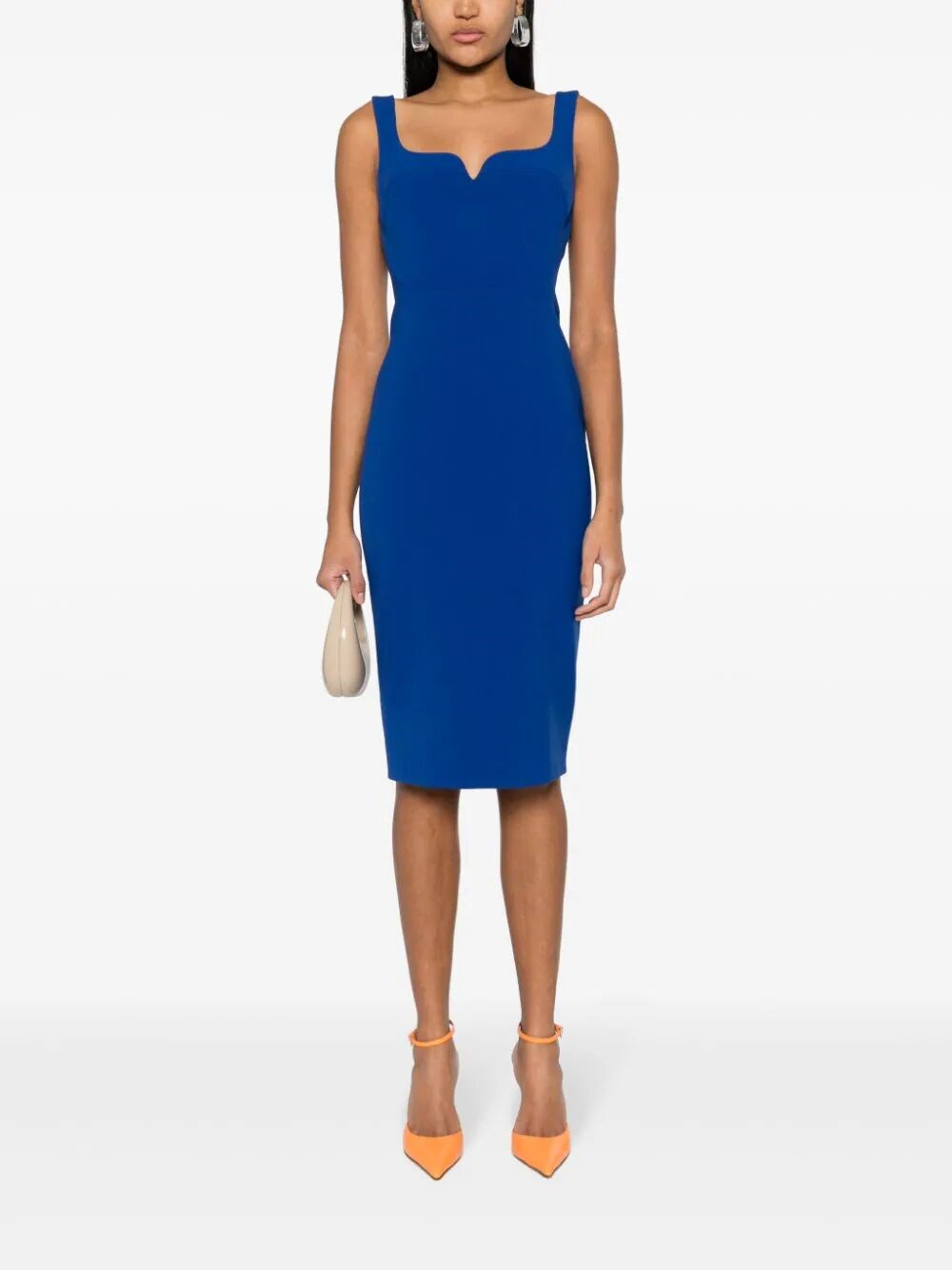 SLEEVELESS FITTED MIDI DRESS