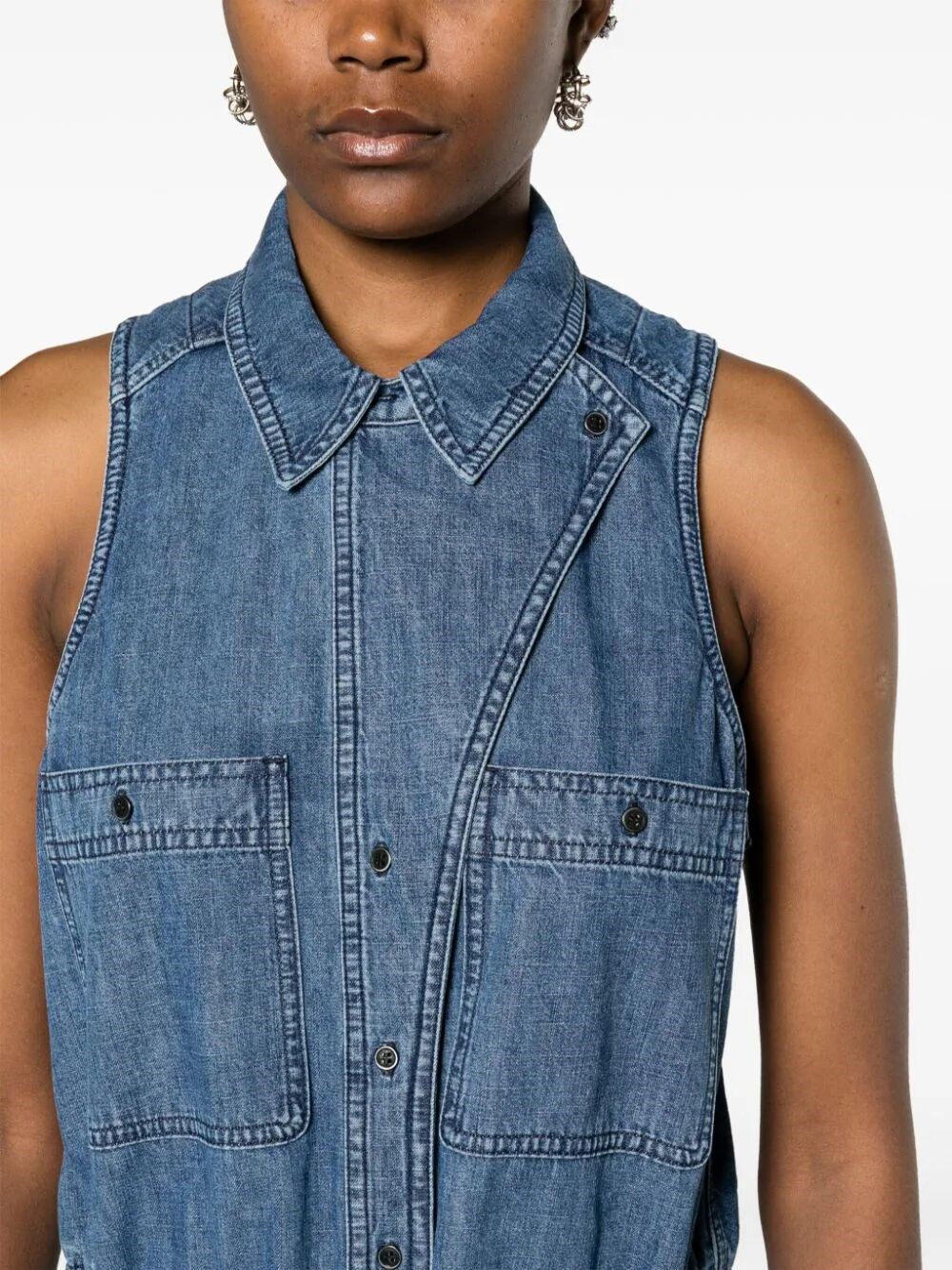 SLEEVELESS DENIM DRESS