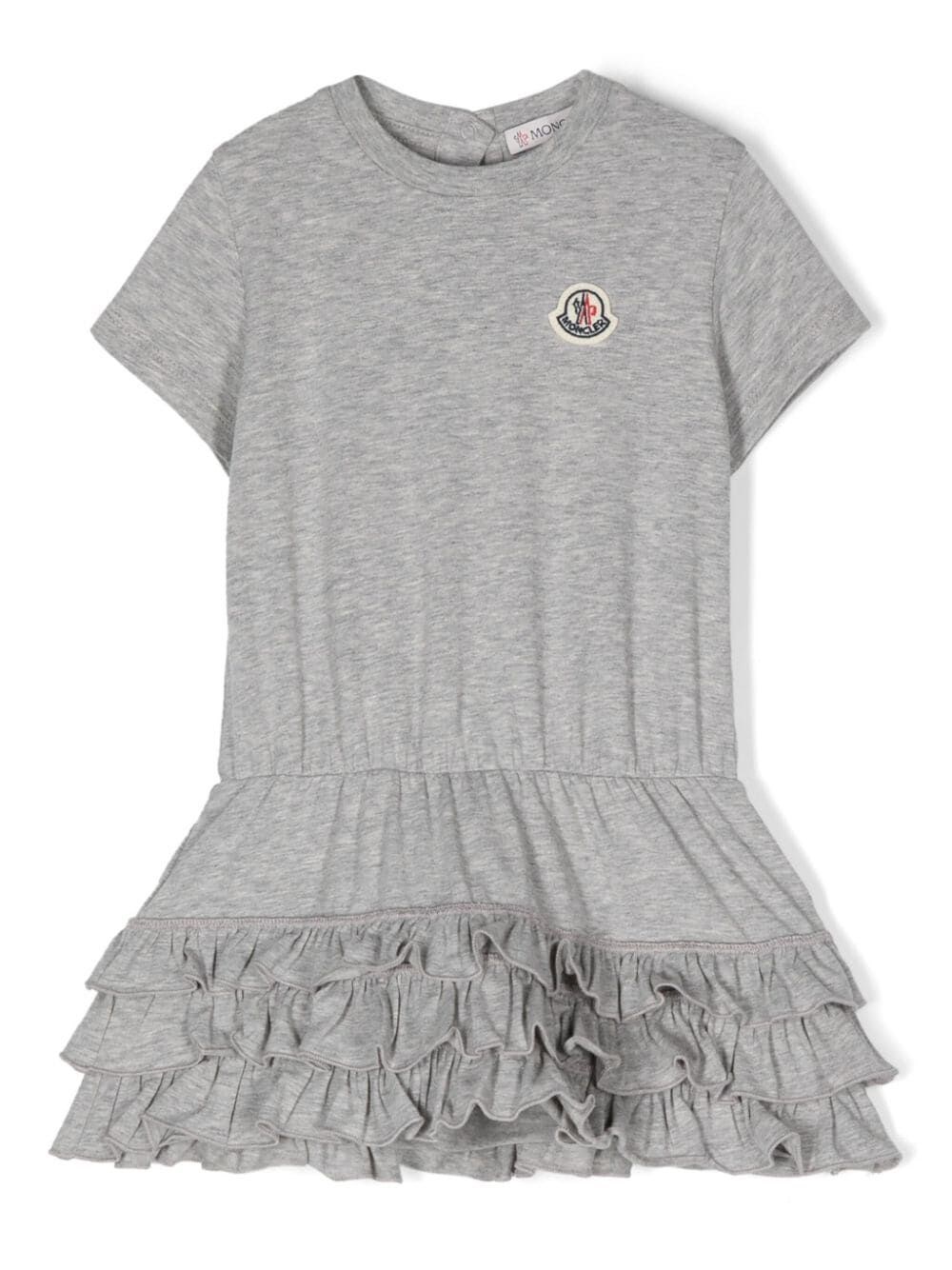 Moncler Kids' T-shirt Dress With Ruching In Grey