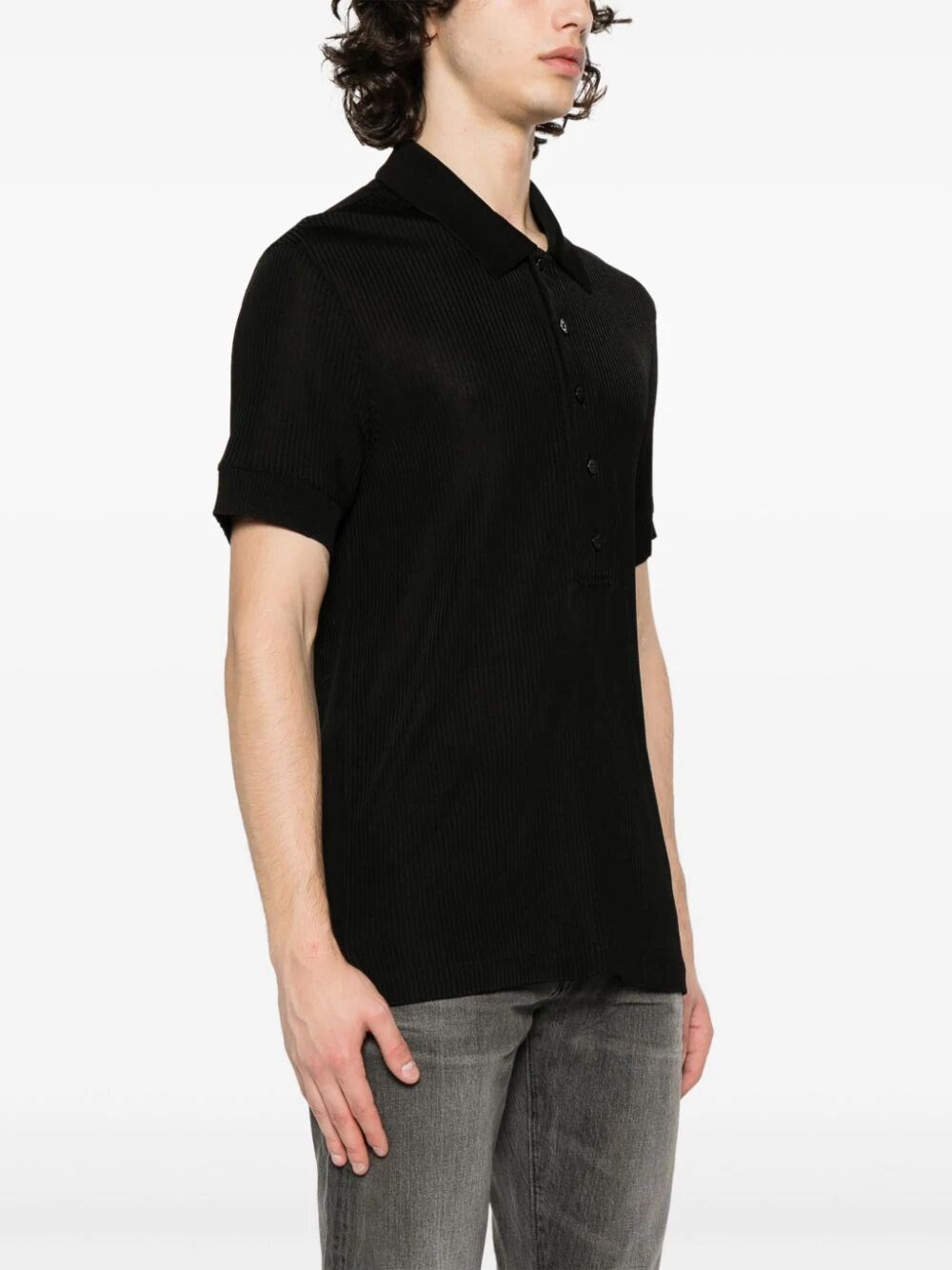 LUSTER VISCOSE RIBBED POLO