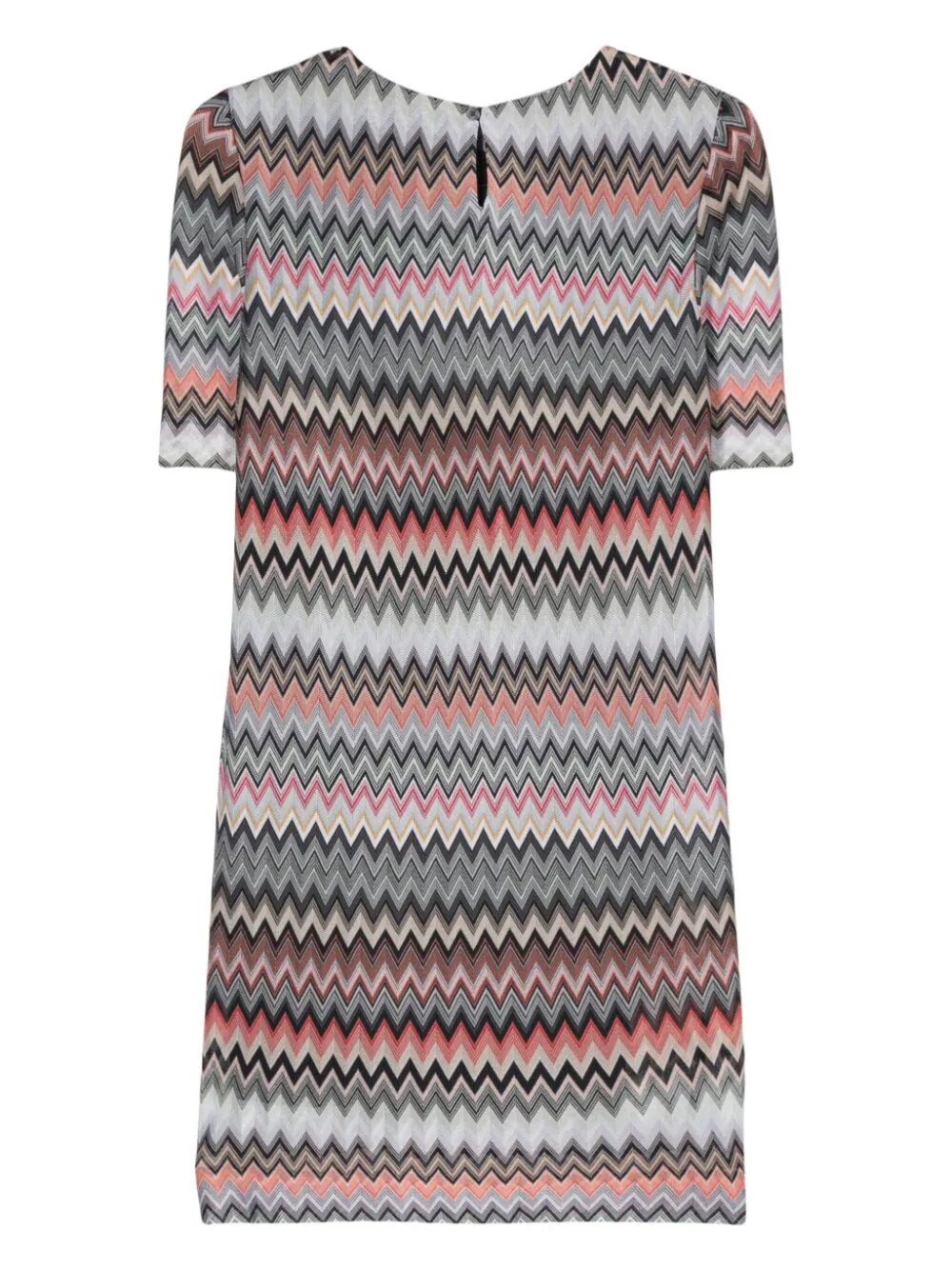 SHORT-SLEEVED ZIGZAG DRESS