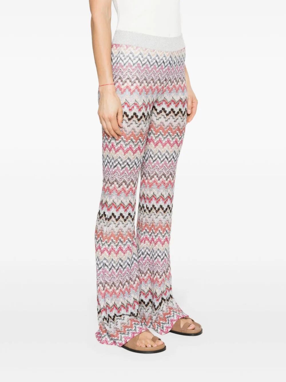 FLARED ZIGZAG LAMÉ TROUSERS