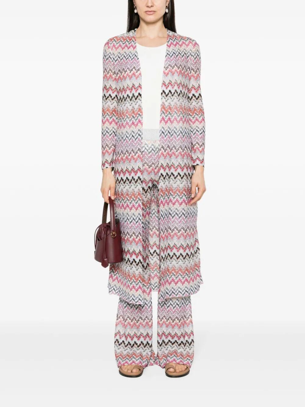 FLARED ZIGZAG LAMÉ TROUSERS