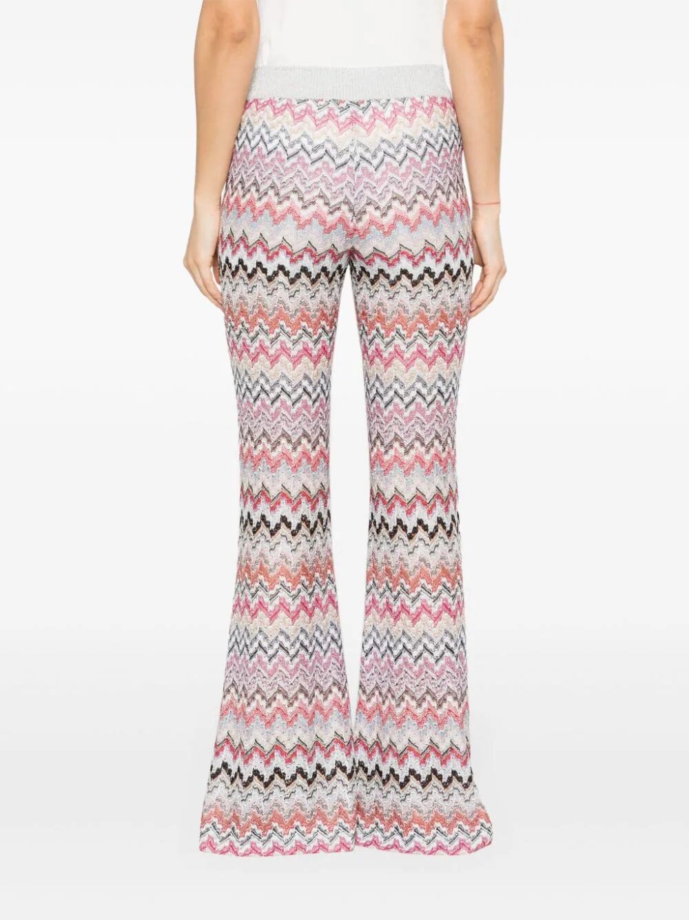 FLARED ZIGZAG LAMÉ TROUSERS
