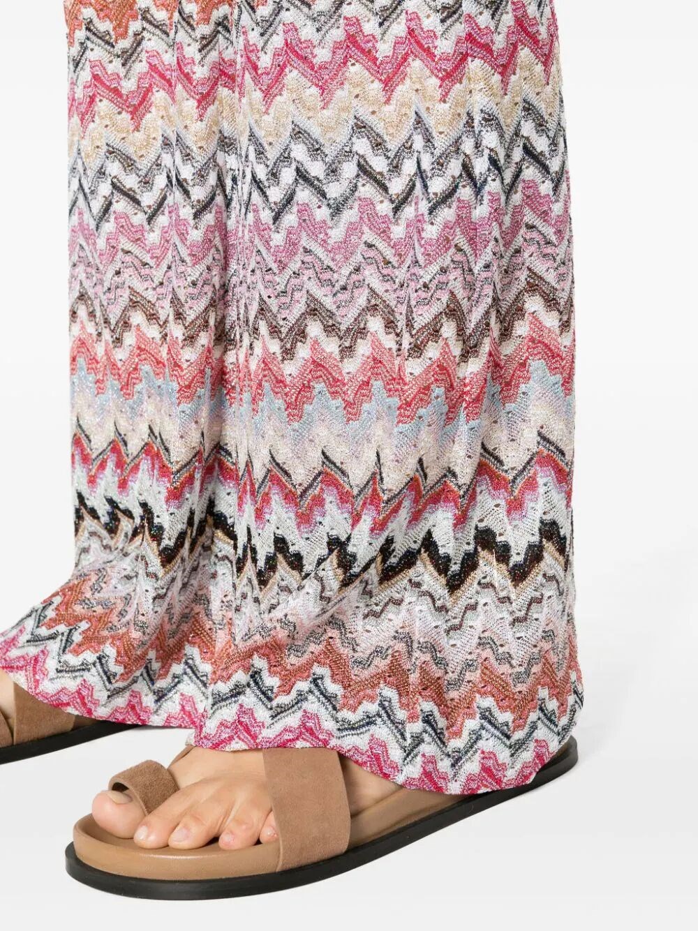 FLARED ZIGZAG LAMÉ TROUSERS