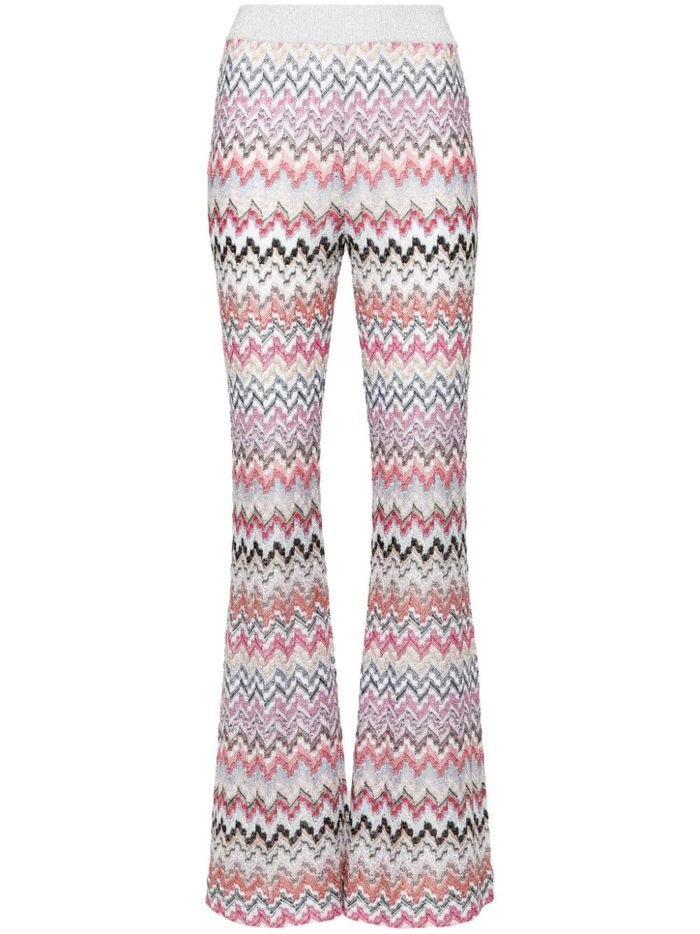 FLARED ZIGZAG LAMÉ TROUSERS
