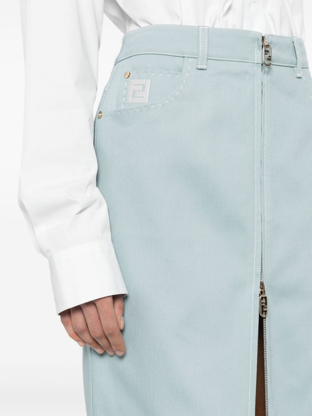 STRAIGHT MIDI SKIRT IN DENIM