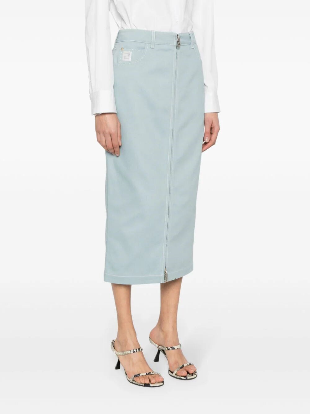 STRAIGHT MIDI SKIRT IN DENIM