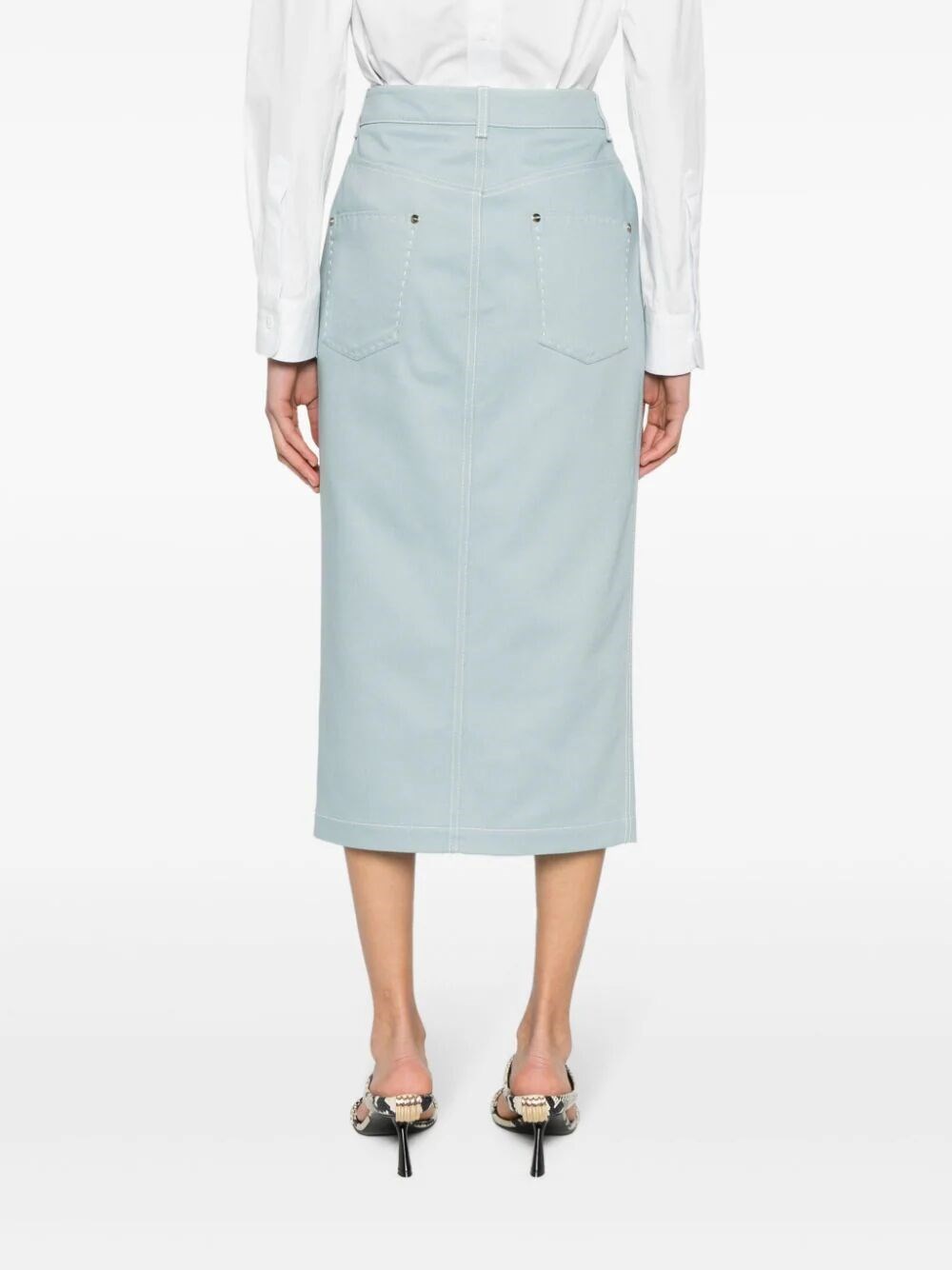 STRAIGHT MIDI SKIRT IN DENIM