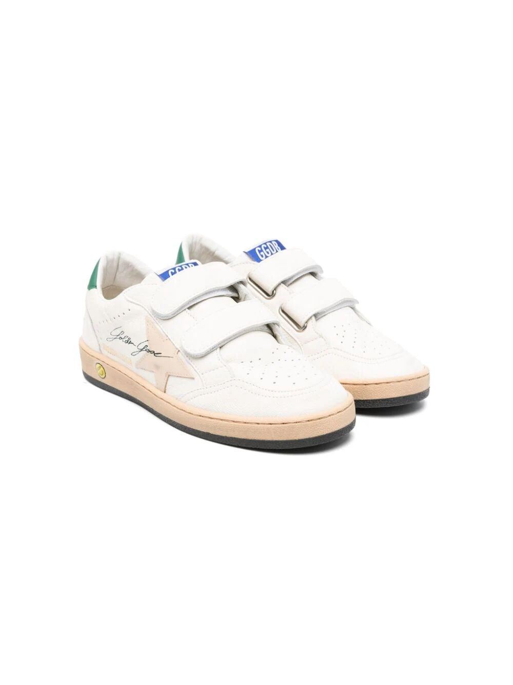 Golden Goose Kids' Ball Star Sneakers With Straps In White