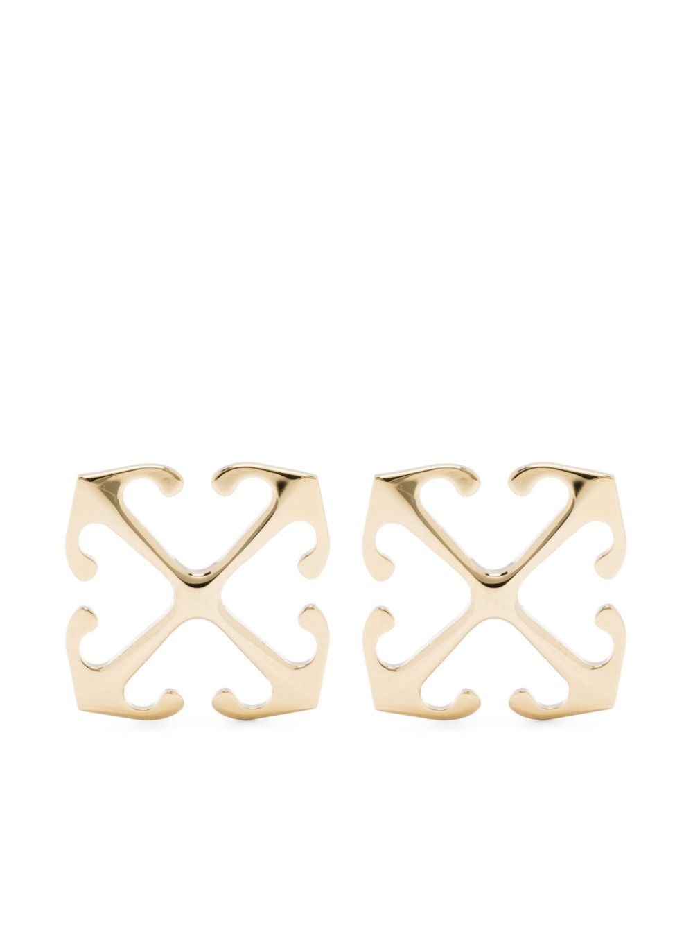 Off-white Arrow Earrings In Metallic