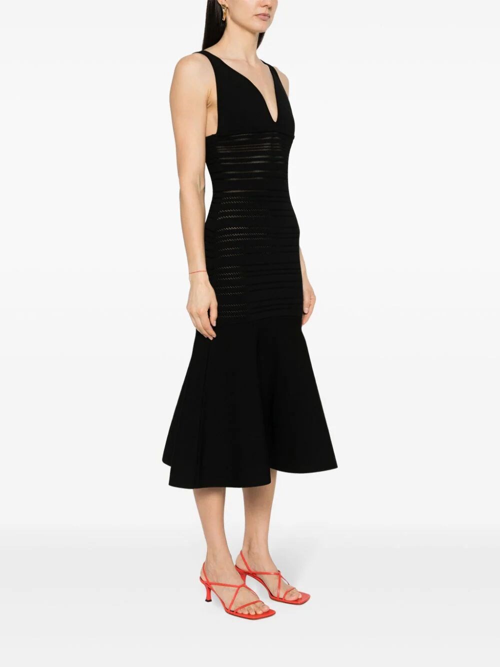 FRAME DETAIL SLEEVELESS DRESS