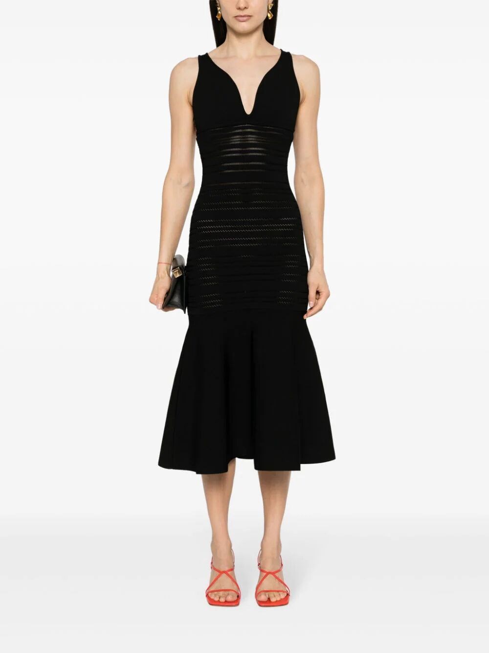 FRAME DETAIL SLEEVELESS DRESS