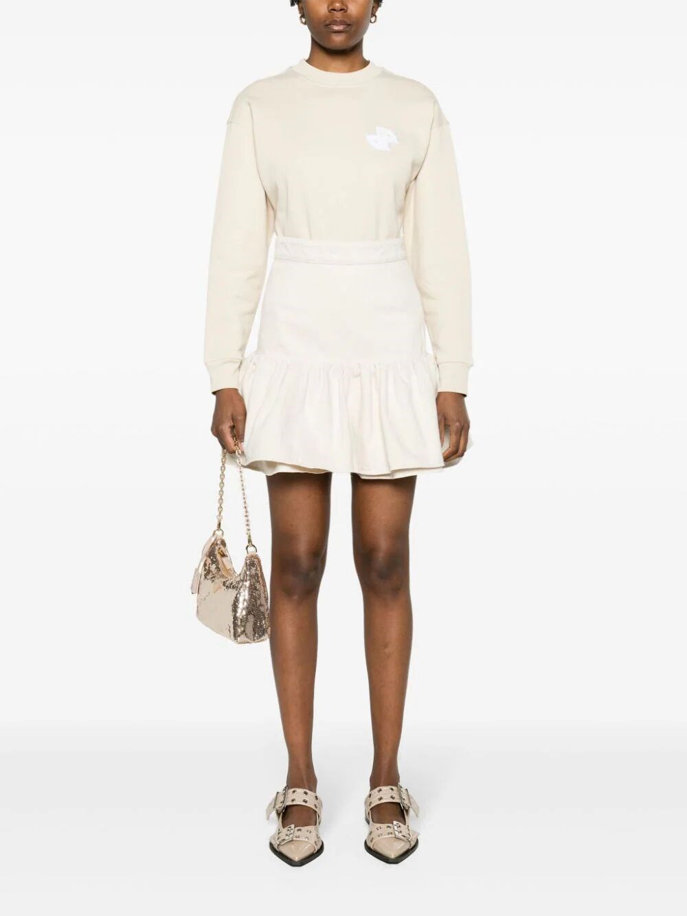 RUFFLED COTTON MINI SKIRT