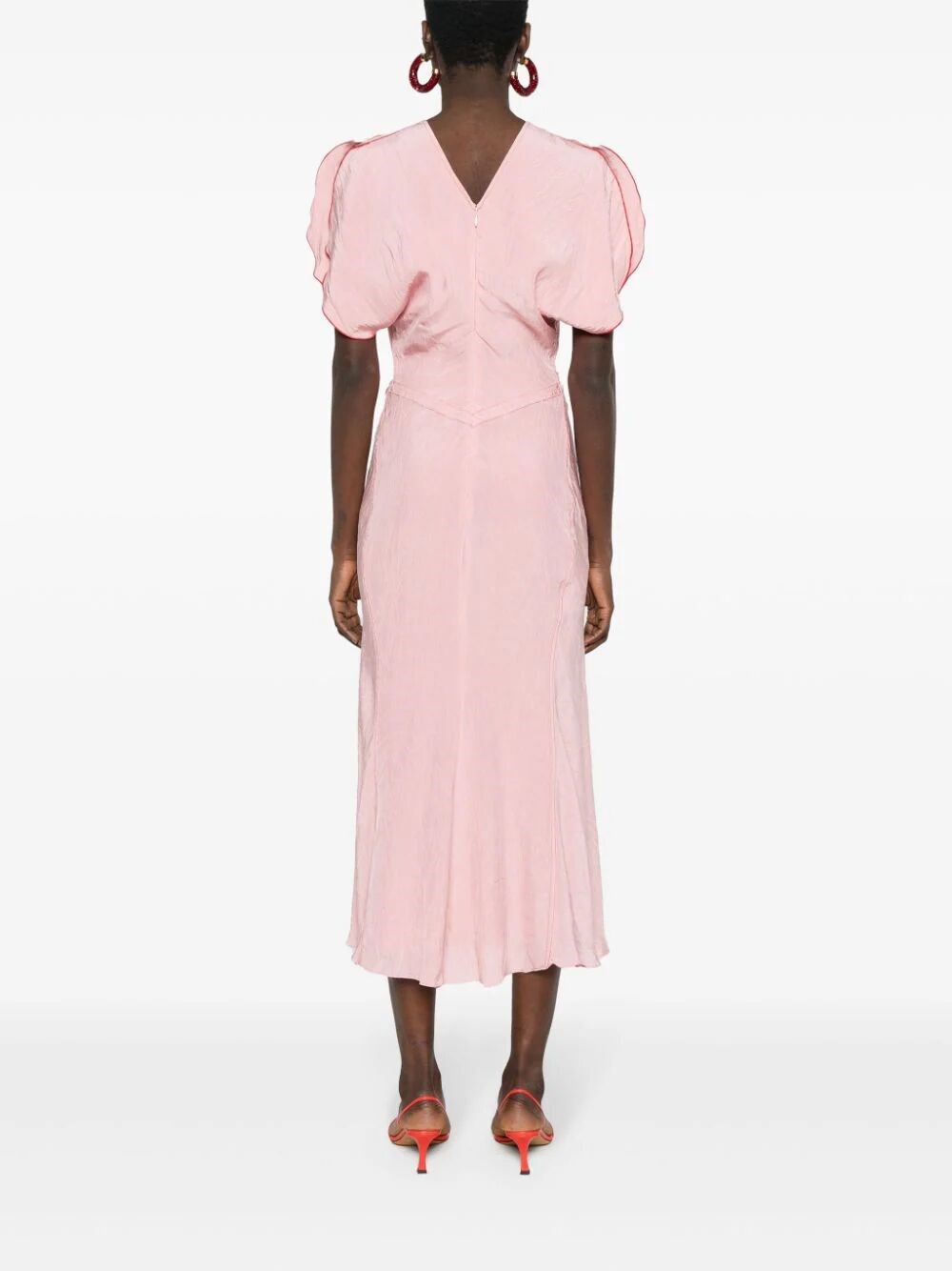 GATHERED WAIST MIDI DRESS