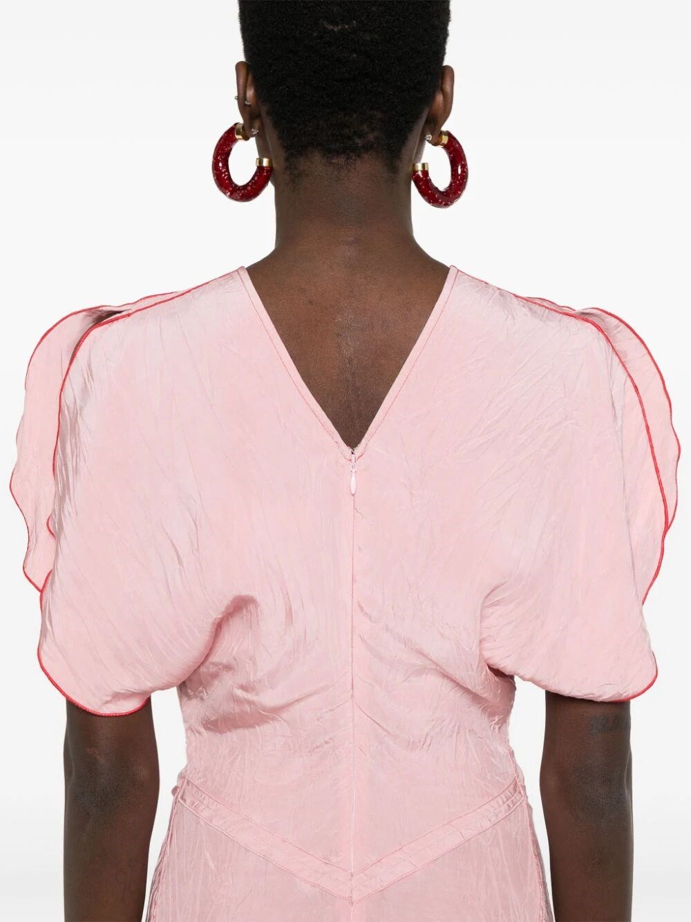 GATHERED WAIST MIDI DRESS