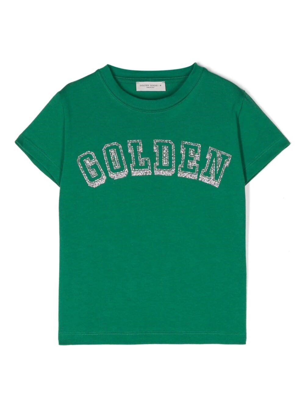 Golden Goose Kids' Glitter-detail Cotton T-shirt In Green