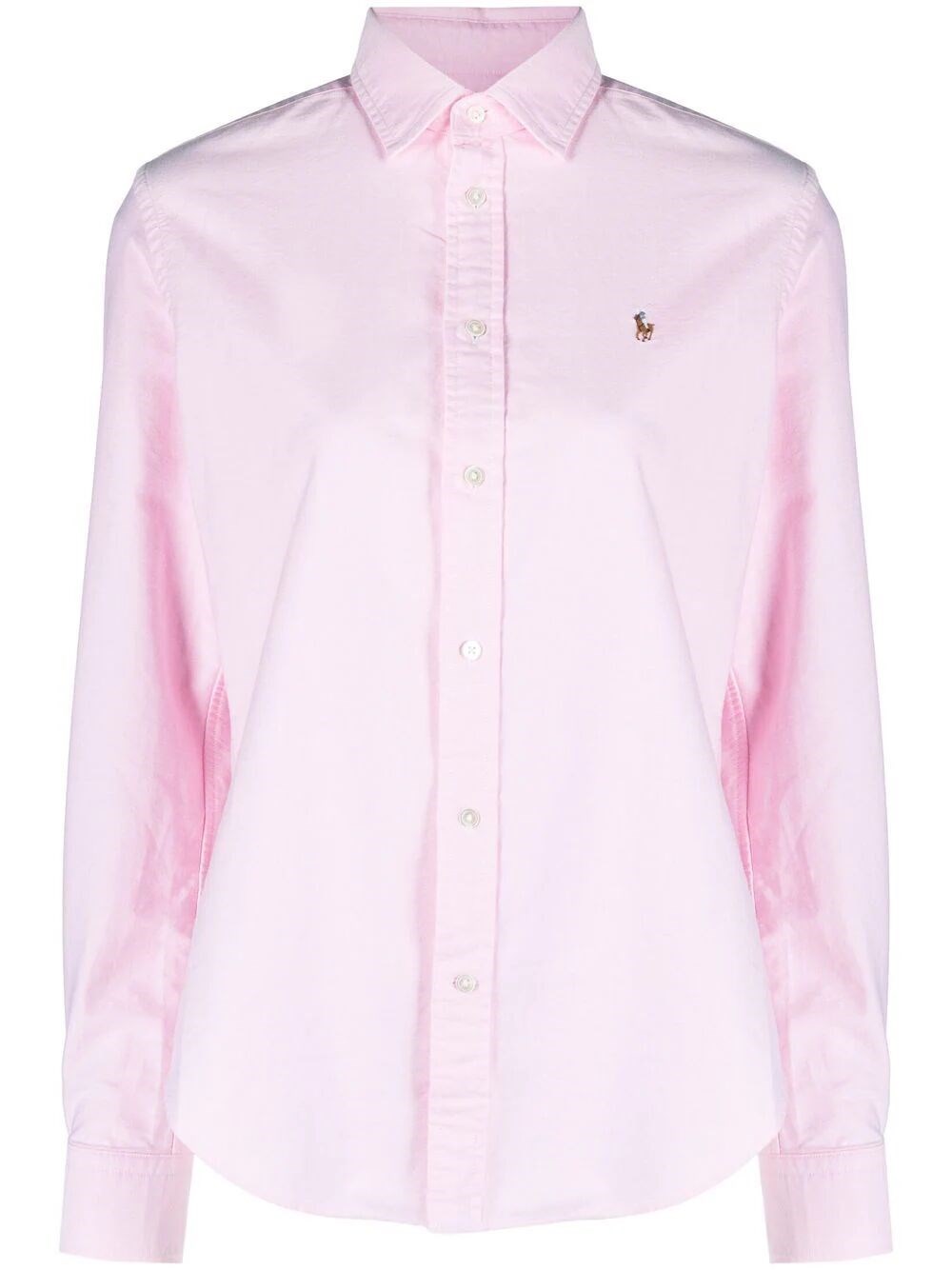 Polo Ralph Lauren Logo Embroidered Buttoned Shirt In Pink & Purple
