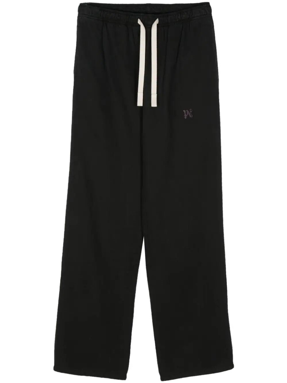 Palm Angels Monogram-embroidered Track Pants In Black