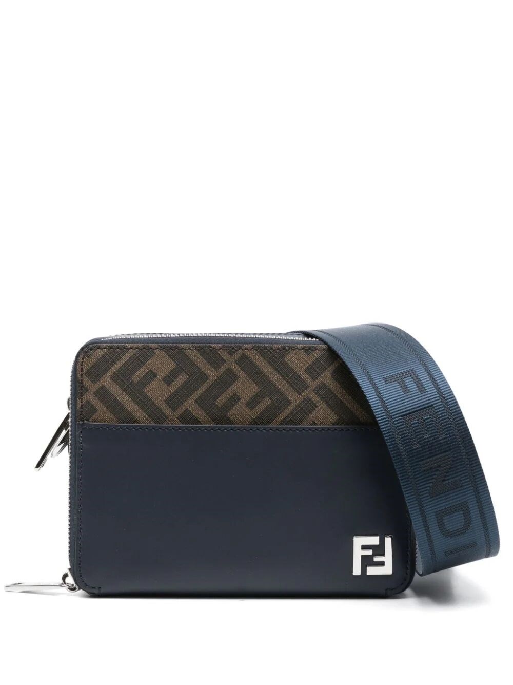 Shop Fendi Ff Camera Case Organizer Shoulder Bag In Blue
