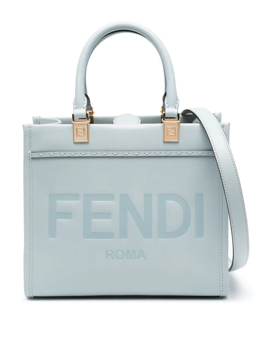 Fendi Sunshine Small Shopper Bag In Blue