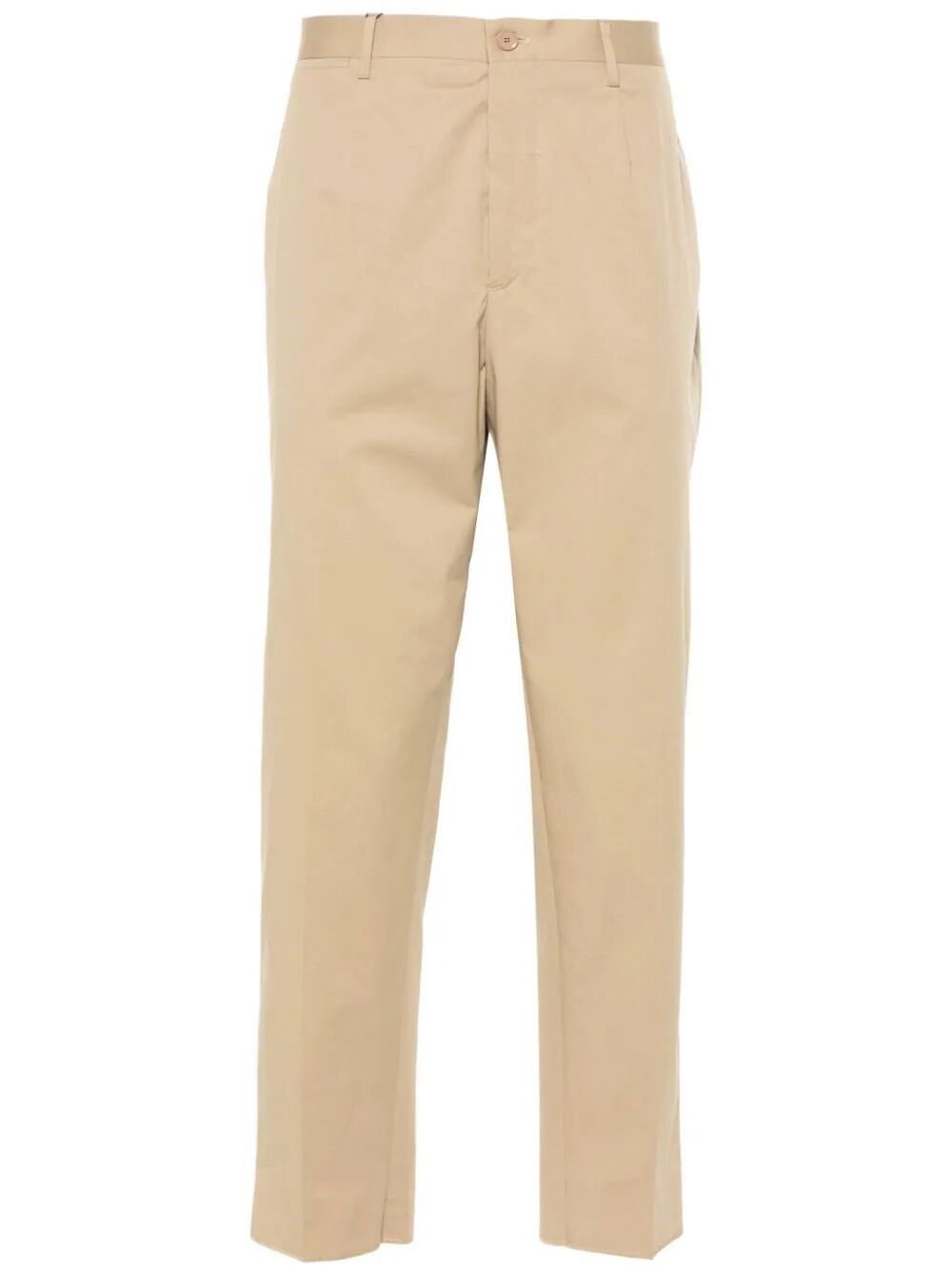 Shop Etro Tapered Cotton Chino Trousers In Nude & Neutrals